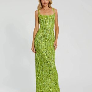 Embellished Scoop Neck Gown