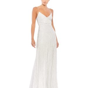 Sequin Spaghetti Strap Gown