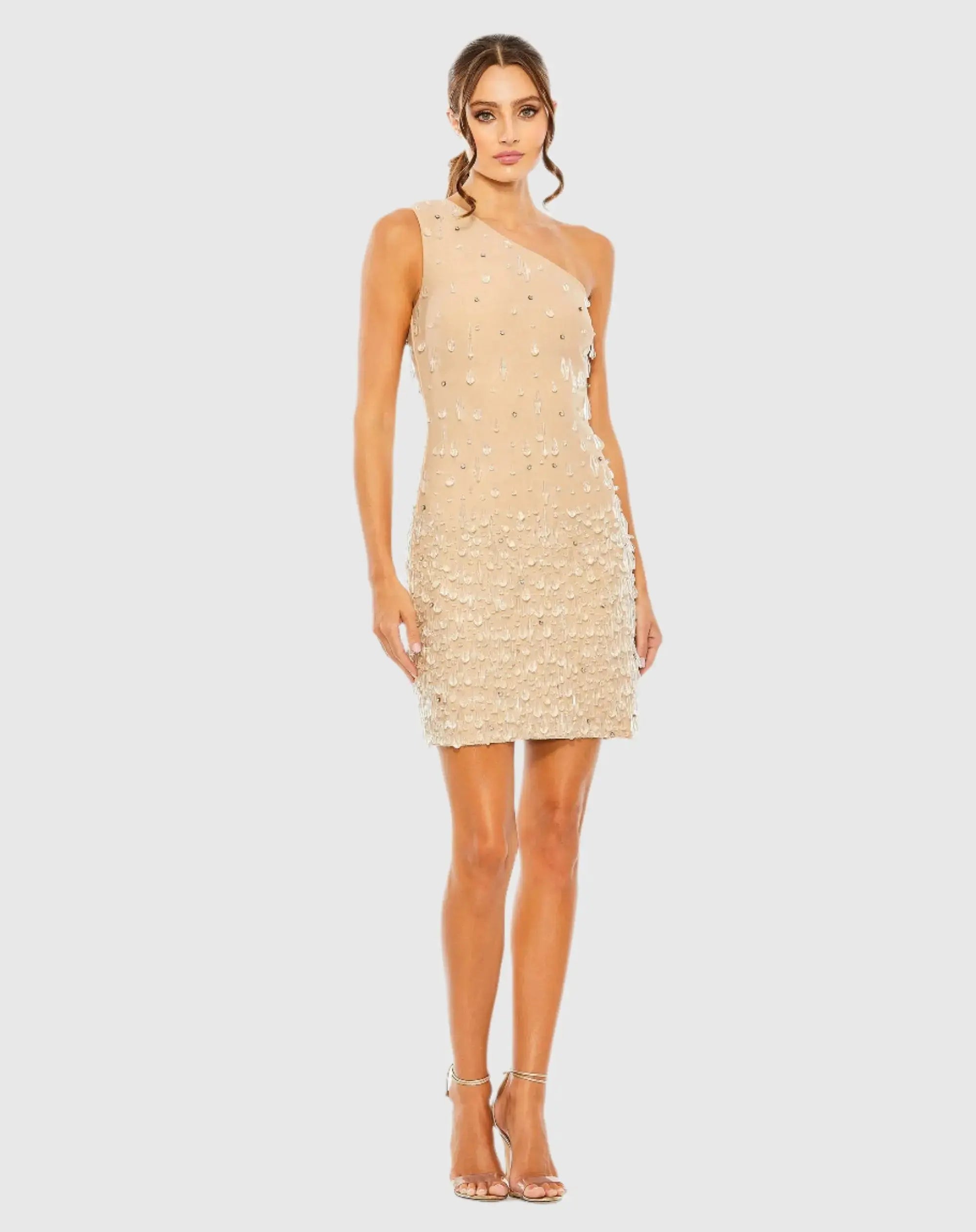 One Shoulder Crystal Drop Dress - Image 2