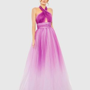 Cross Front Ombre Gown