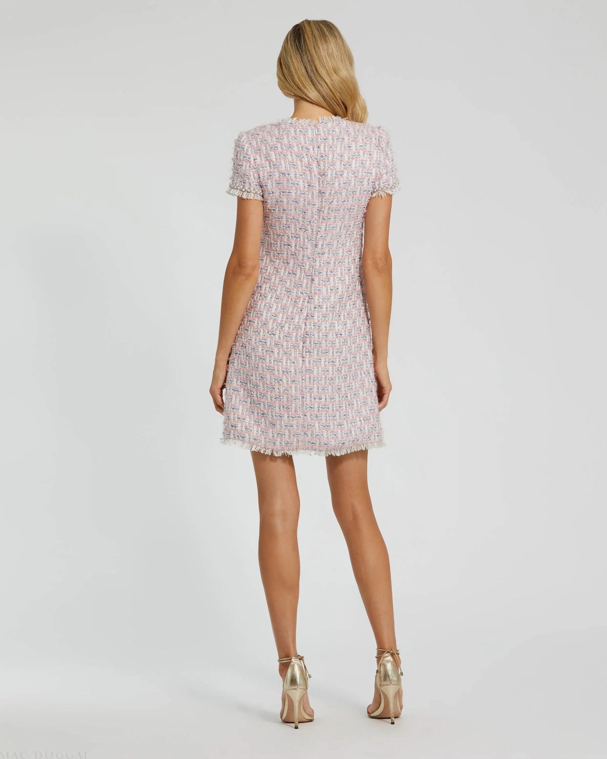 Pink Cap Sleeve Floral Button Detail Shift Dress - Image 3