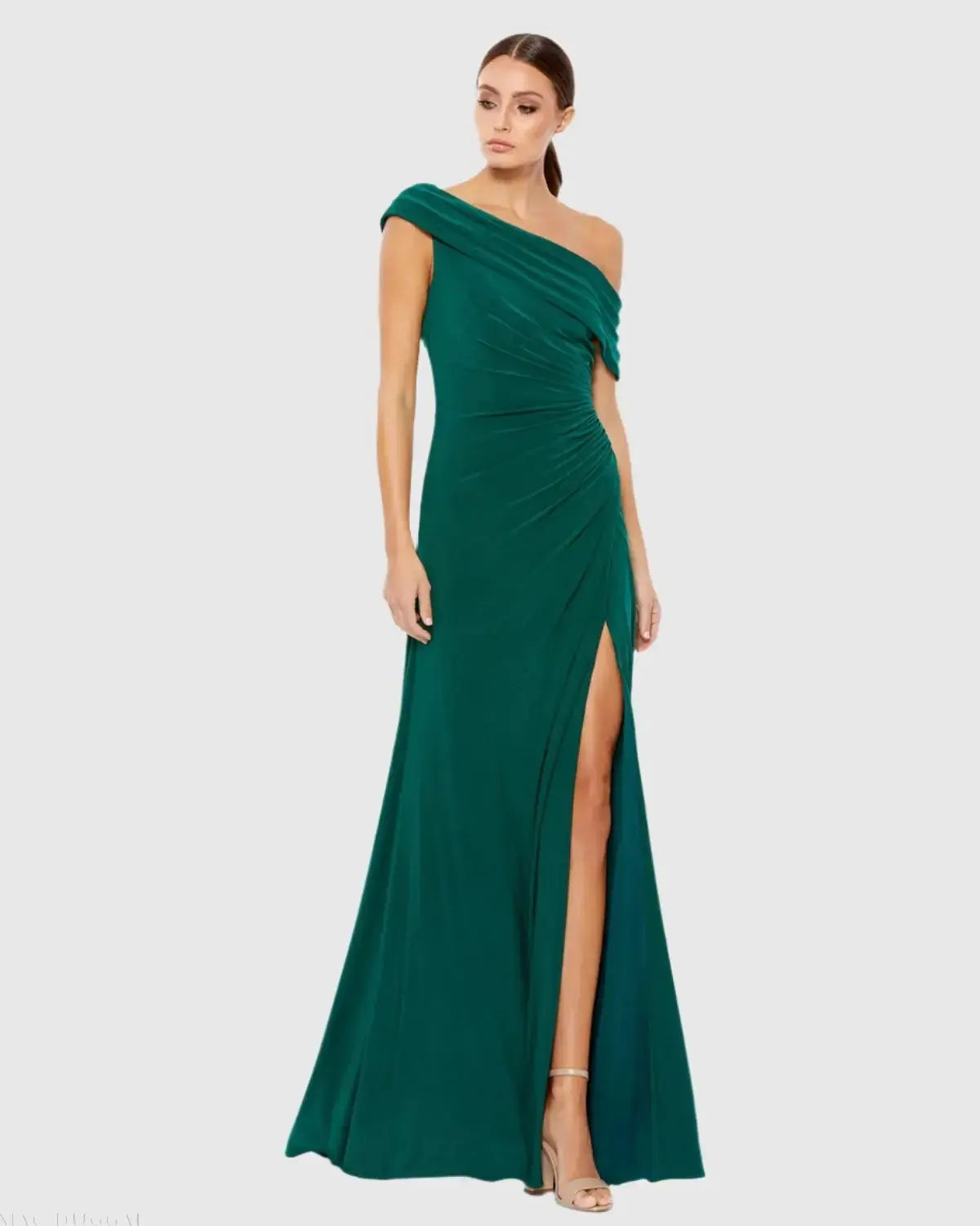 Foldover Off-the-Shoulder Slit Gown - Image 8