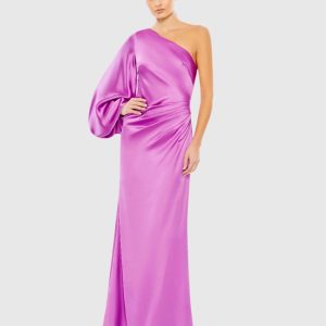 Satin Puff Sleeve Gown