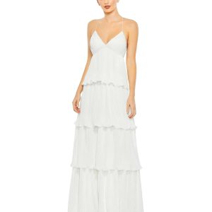 Spaghetti Strap Ruffle Layered Maxi Dress