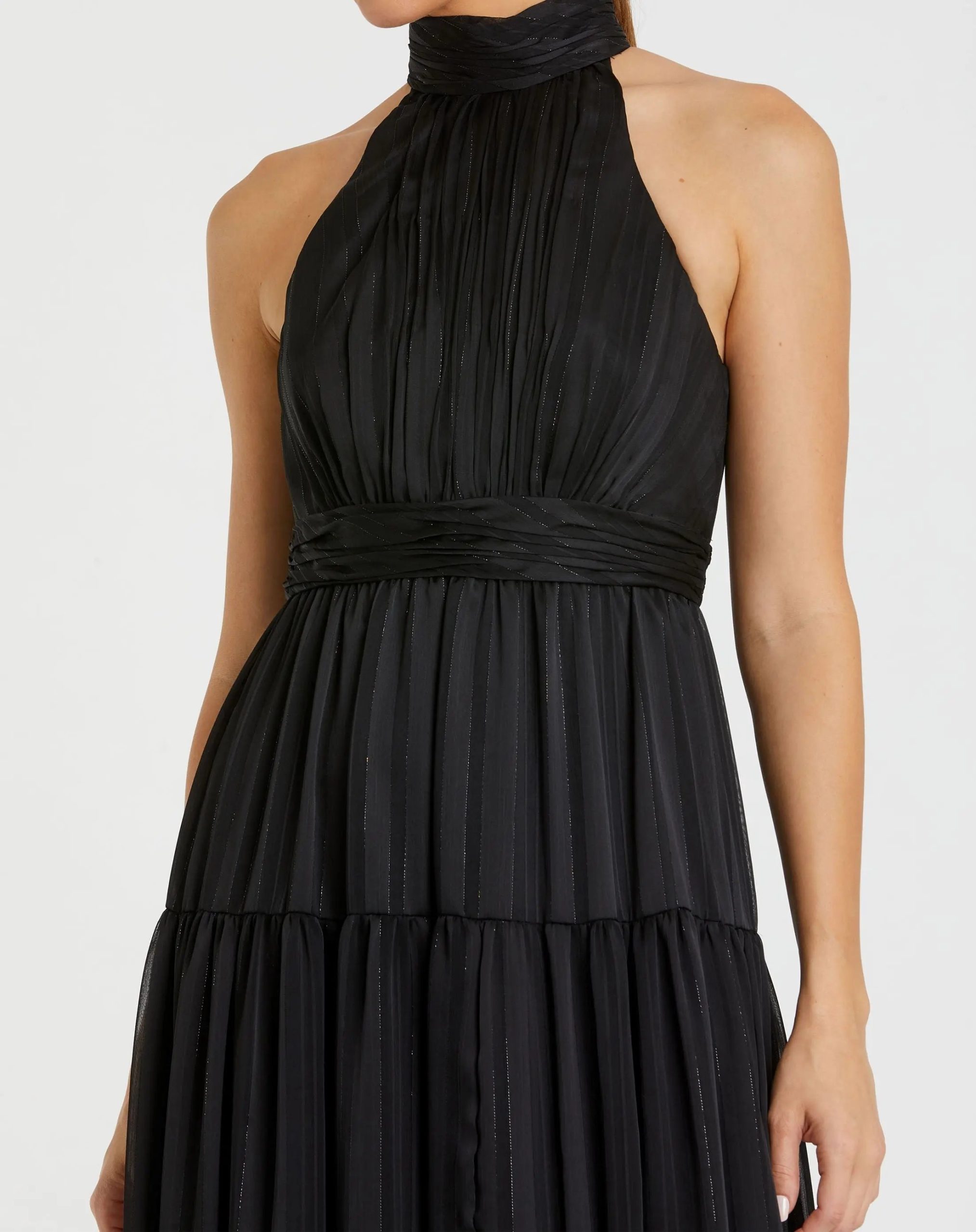 Black Tie Halter Neck Tiered Gown - Image 2