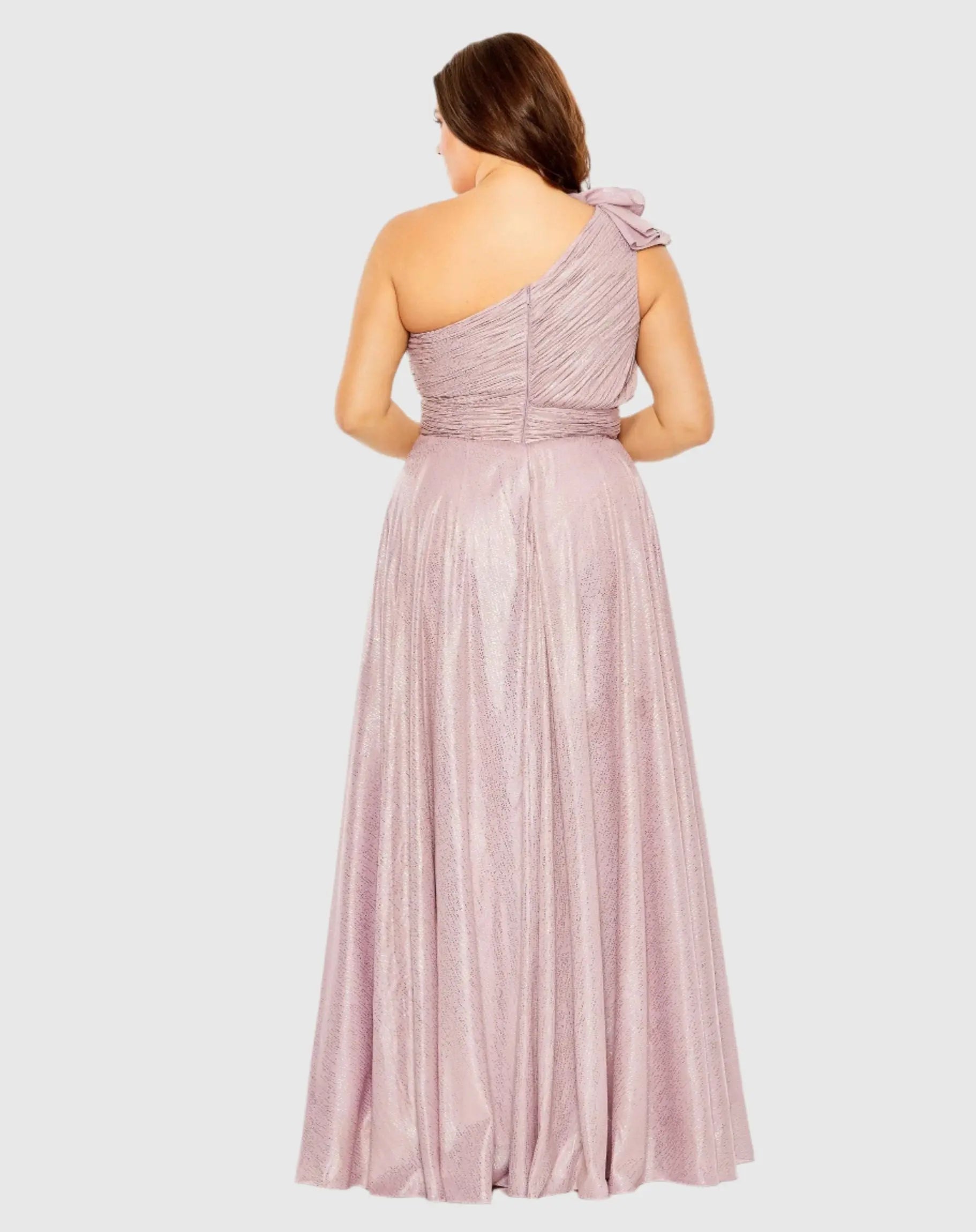 Purple Floral Detail One Shoulder Gown (Plus) - Image 3