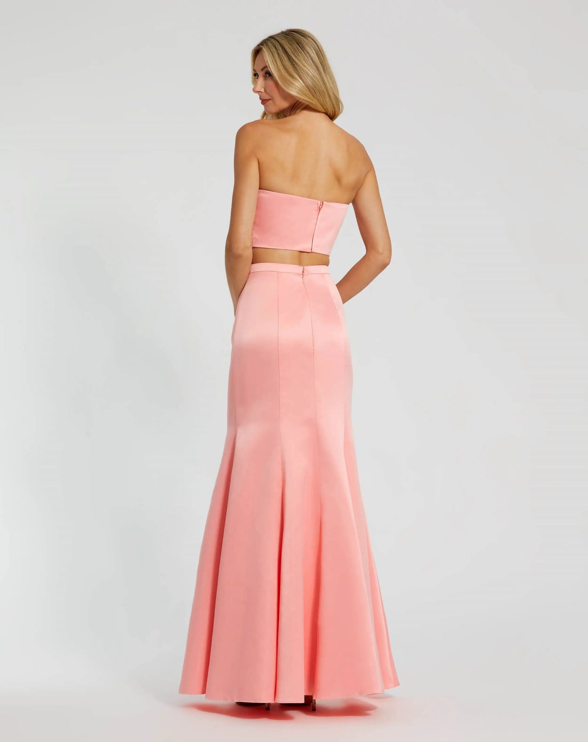 Pink Strapless Bow Top and Mermaid Skirt 2 Piece Set - Image 3