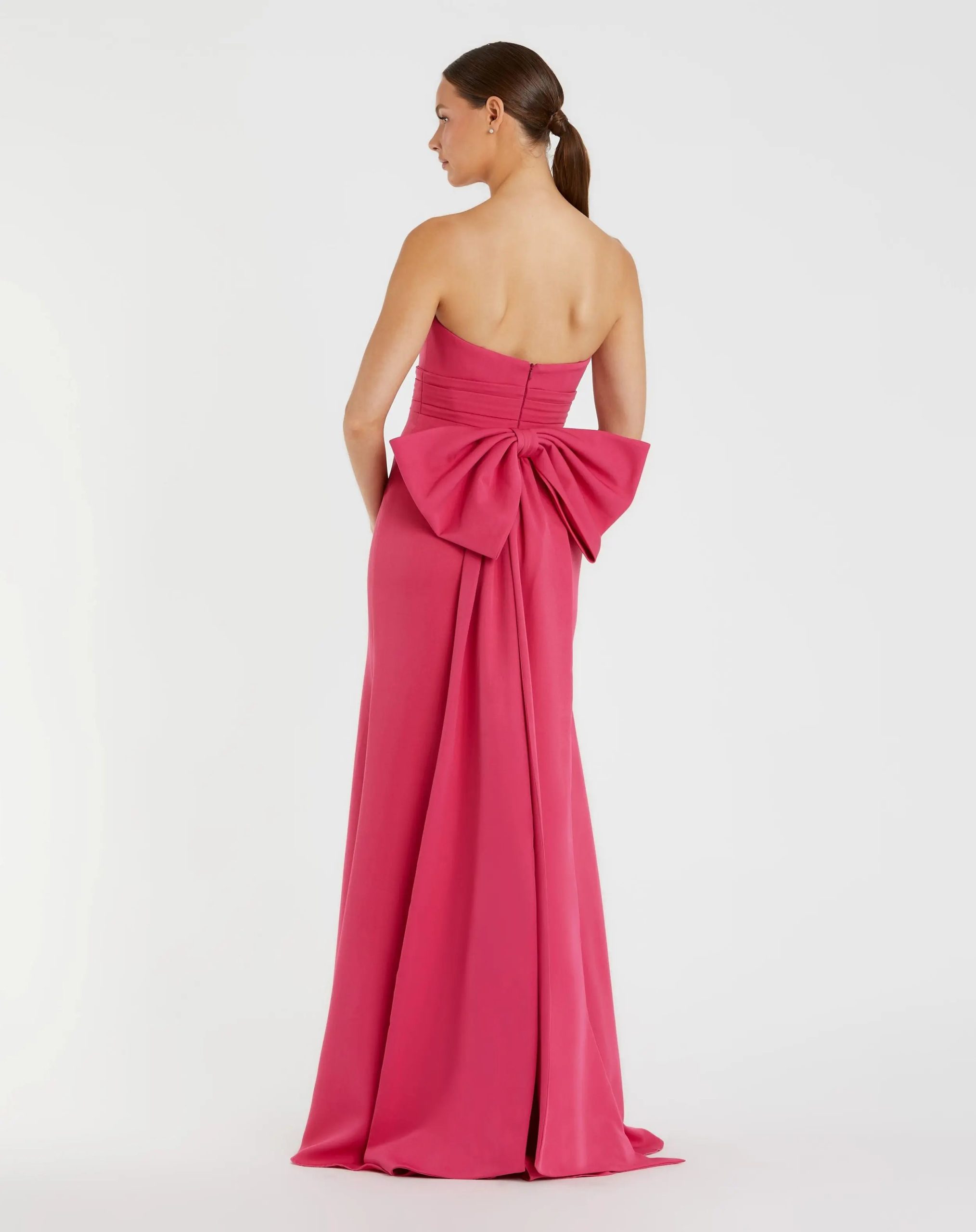 Pink Strapless Gown With Oversized Bow - Image 3