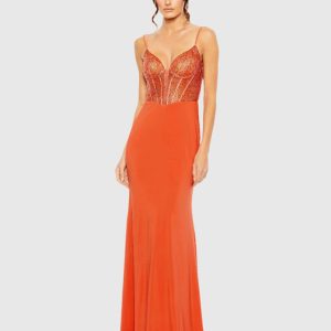 Sweetheart Mesh Embellished Gown