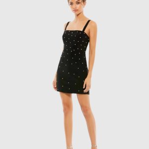 Black Sleeveless Rhinestone Embellished Mini Dress - FINAL SALE