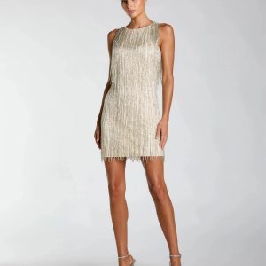 Ivory Beaded Fringe Mini Dress