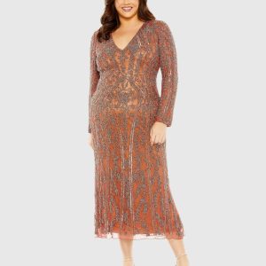 Long Sleeve Embellished Dress
