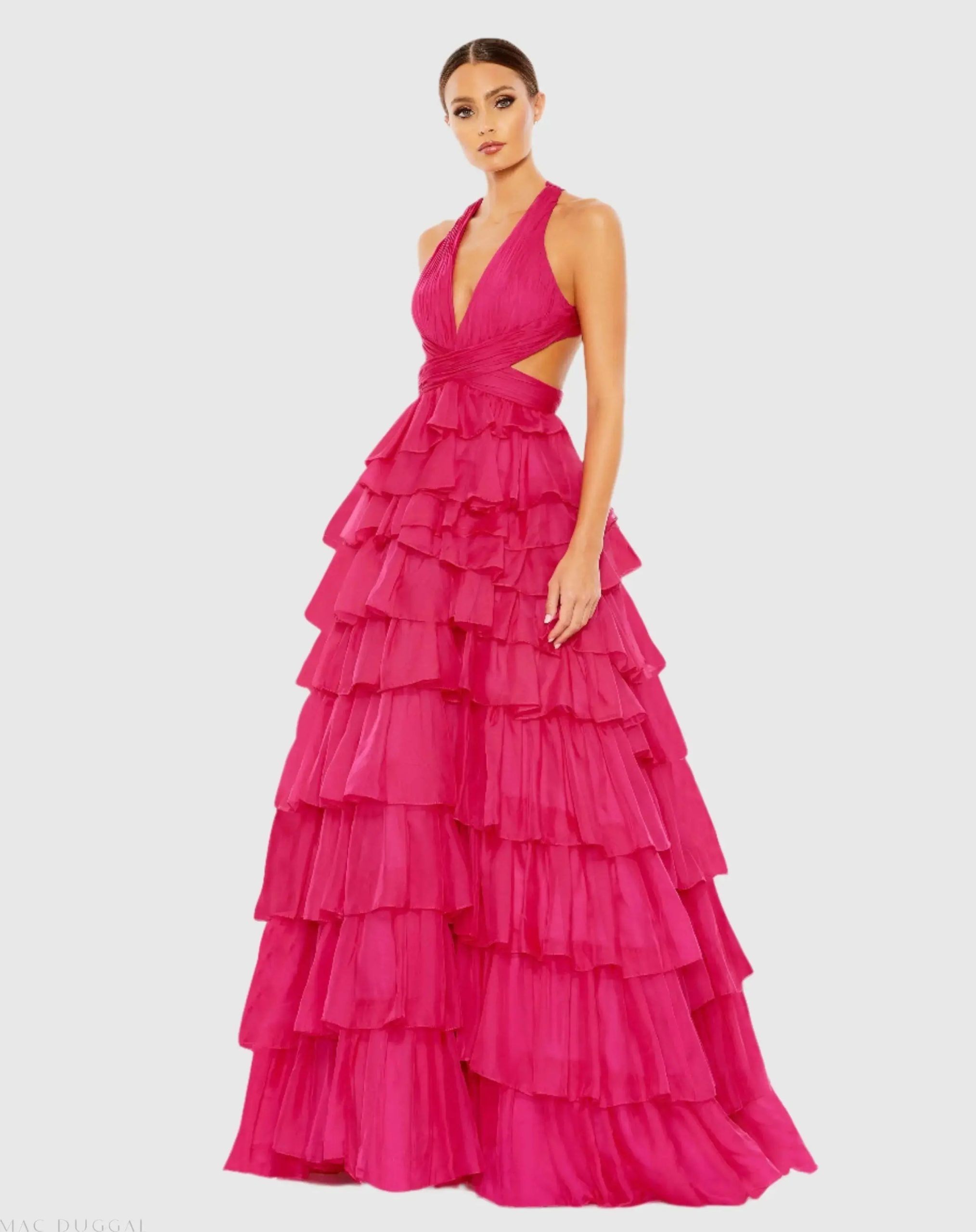 Chiffon Layered Cut Out Ballgown - Image 2