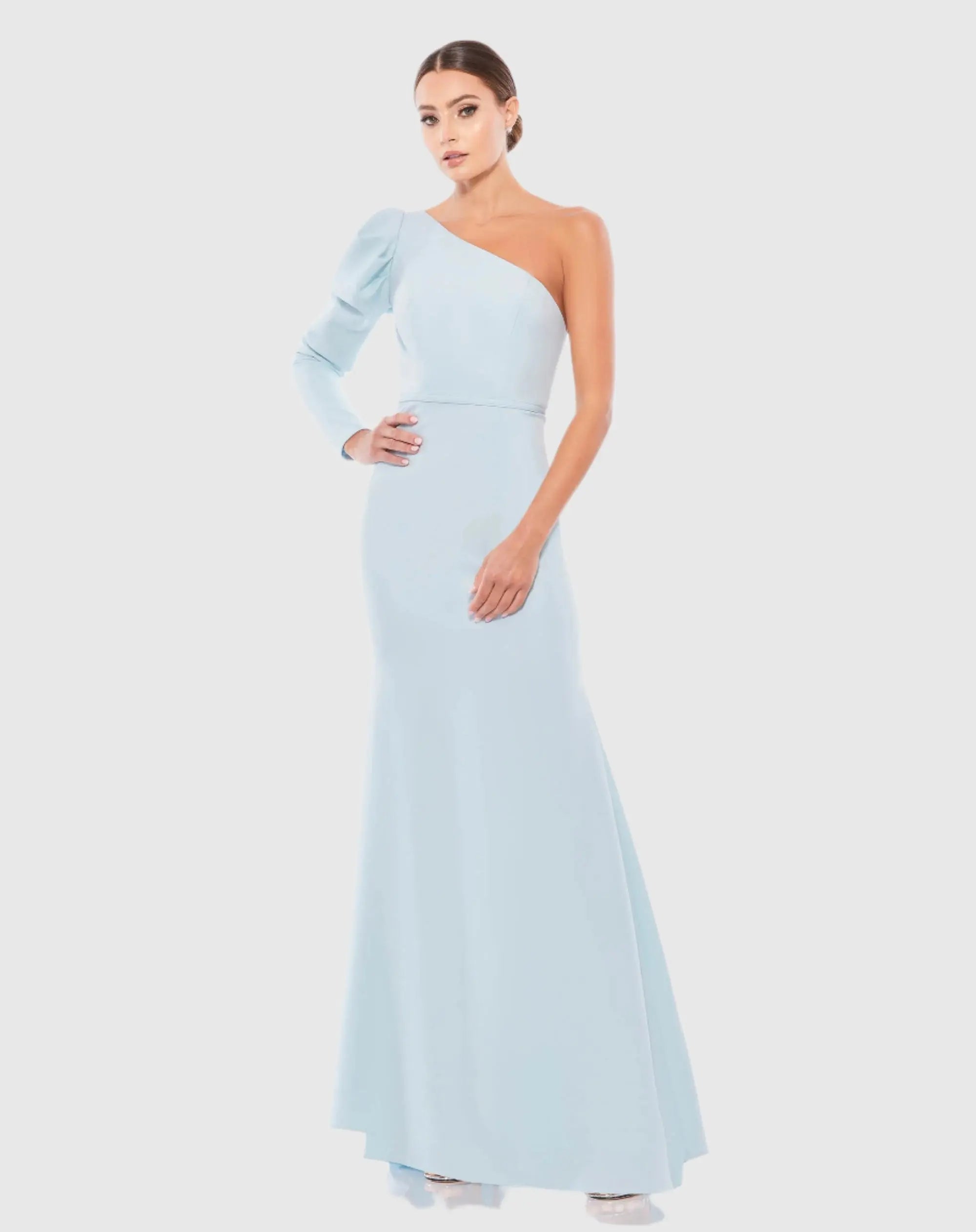 One Shoulder Puff Sleeve Gown - Image 3
