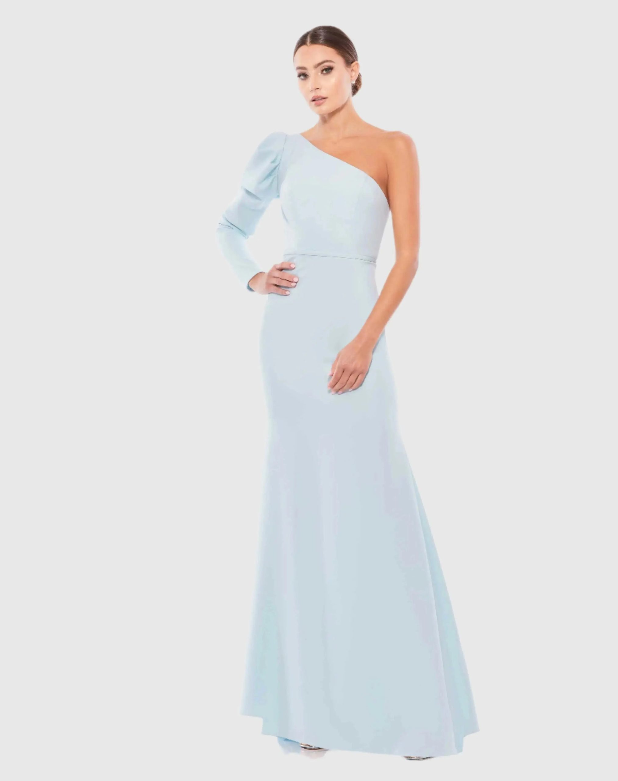 One Shoulder Puff Sleeve Gown - Image 2