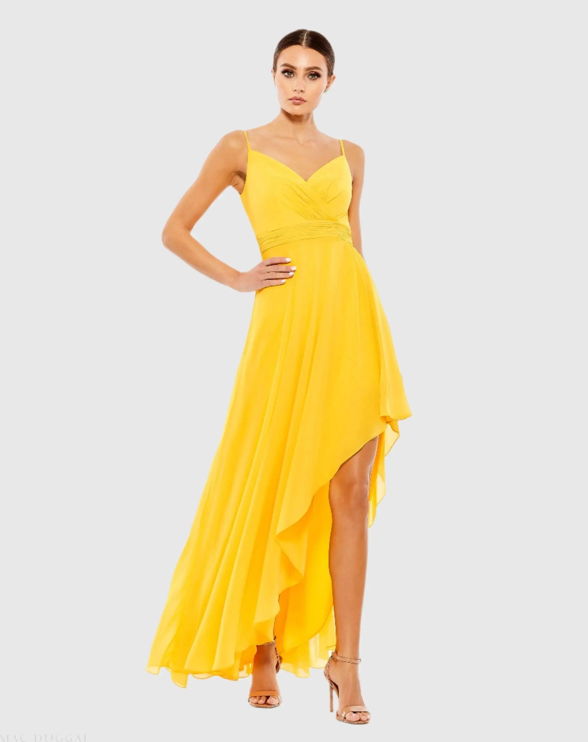 Asymmetrical Hem Chiffon Maxi Dress - Image 2