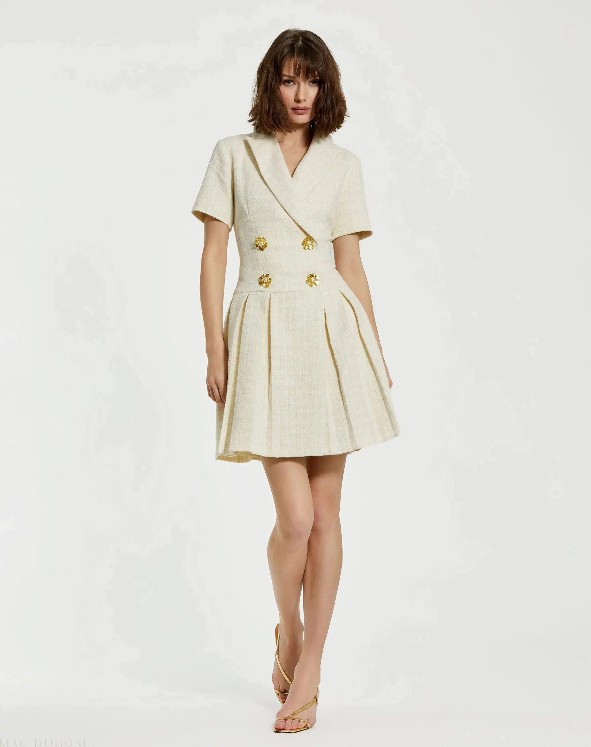 Tweed Short Sleeve Blazer Mini Dress - Image 2