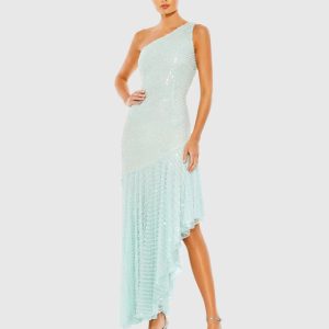 One Shoulder Asymmetrical Hem Dress