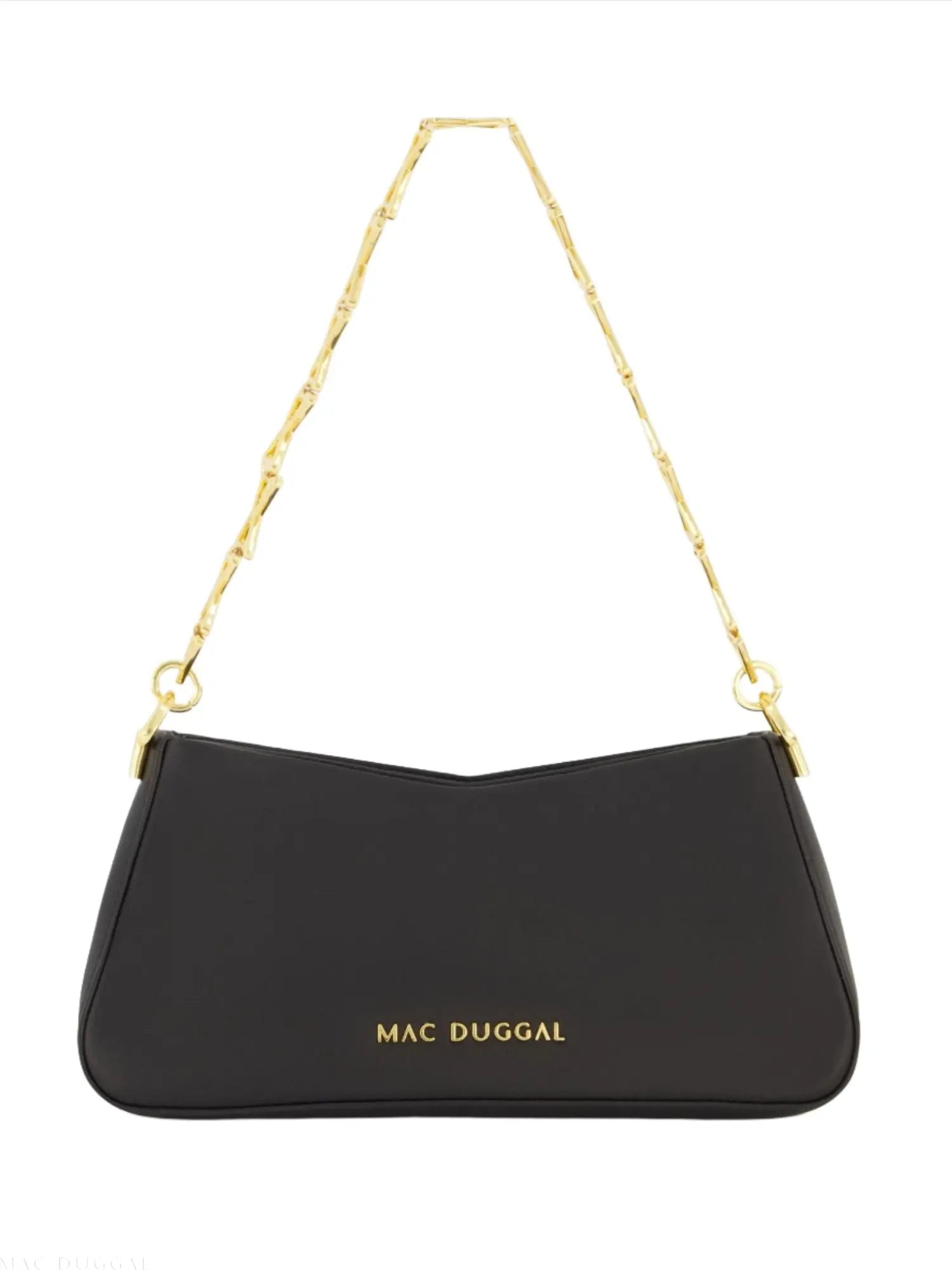 Black Small Gold Strap Nappa Leather Shoulder Bag - Image 5