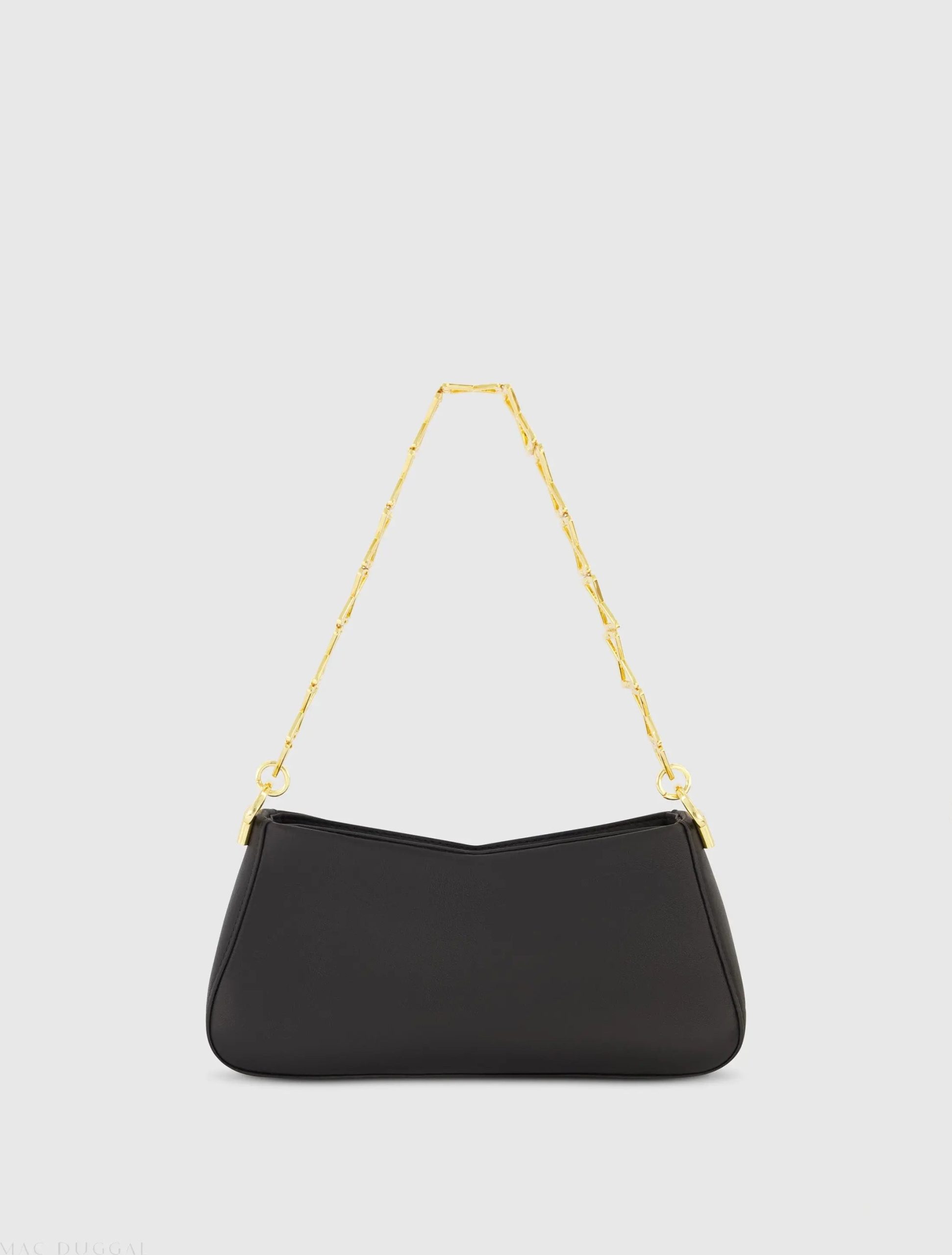 Black Small Gold Strap Nappa Leather Shoulder Bag - Image 3