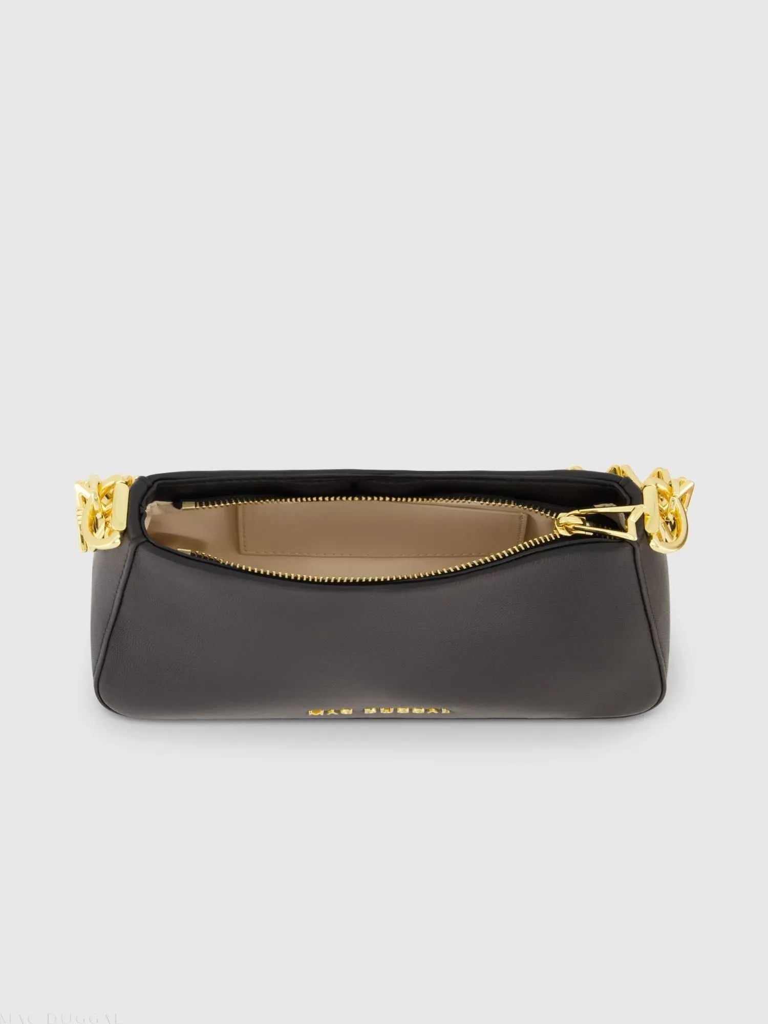 Black Small Gold Strap Nappa Leather Shoulder Bag - Image 4