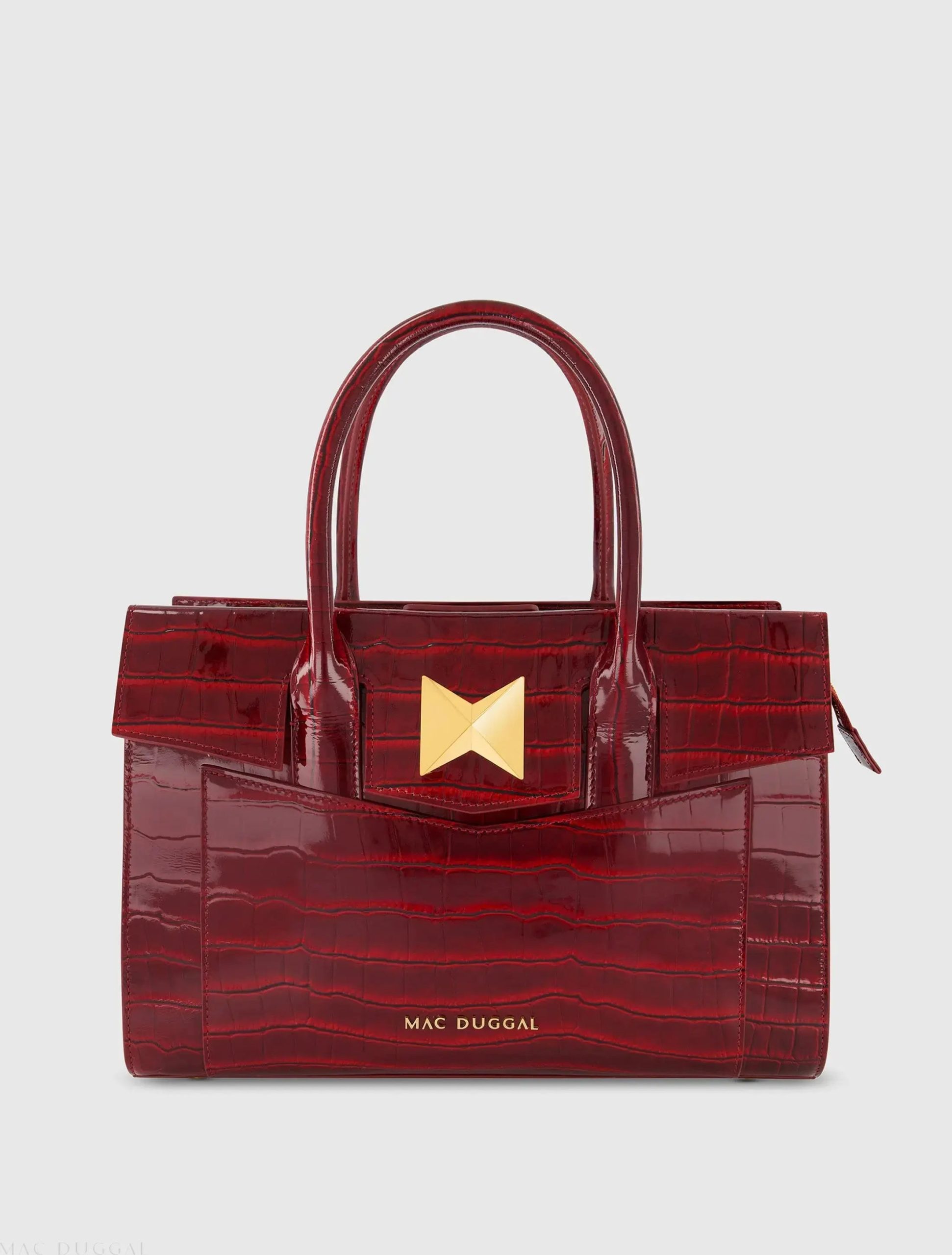 Crocodile Leather Tote Bag With Gold Hardware - Image 2