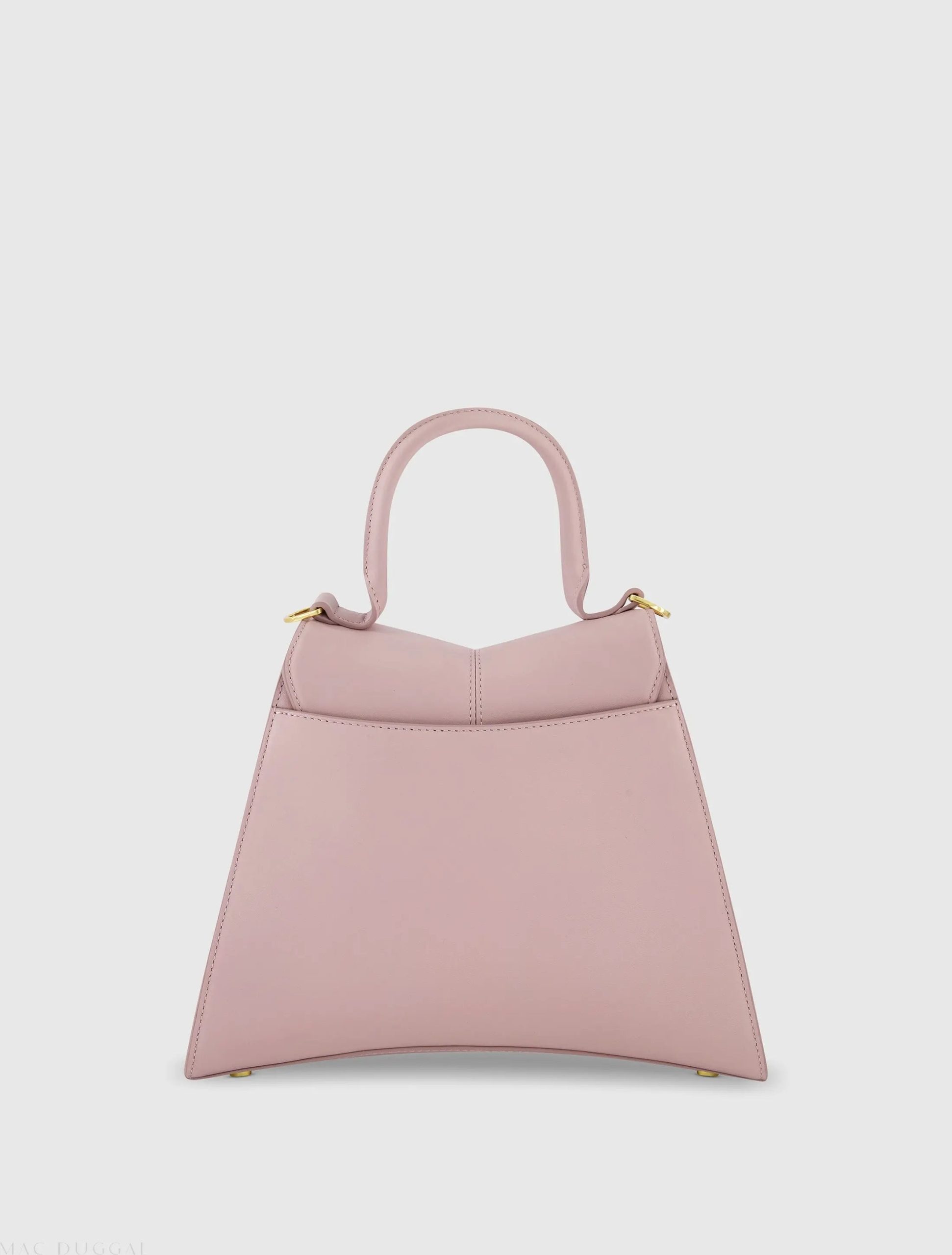 Purple Medium Angular Leather Handbag With Gold Hardware - Image 3