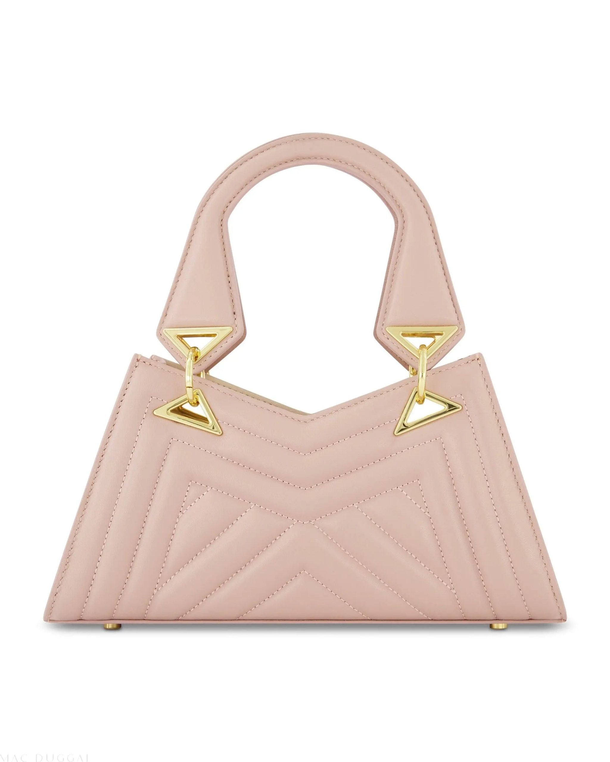 Pink Angular Quilted Napa Leather Handbag - Image 5