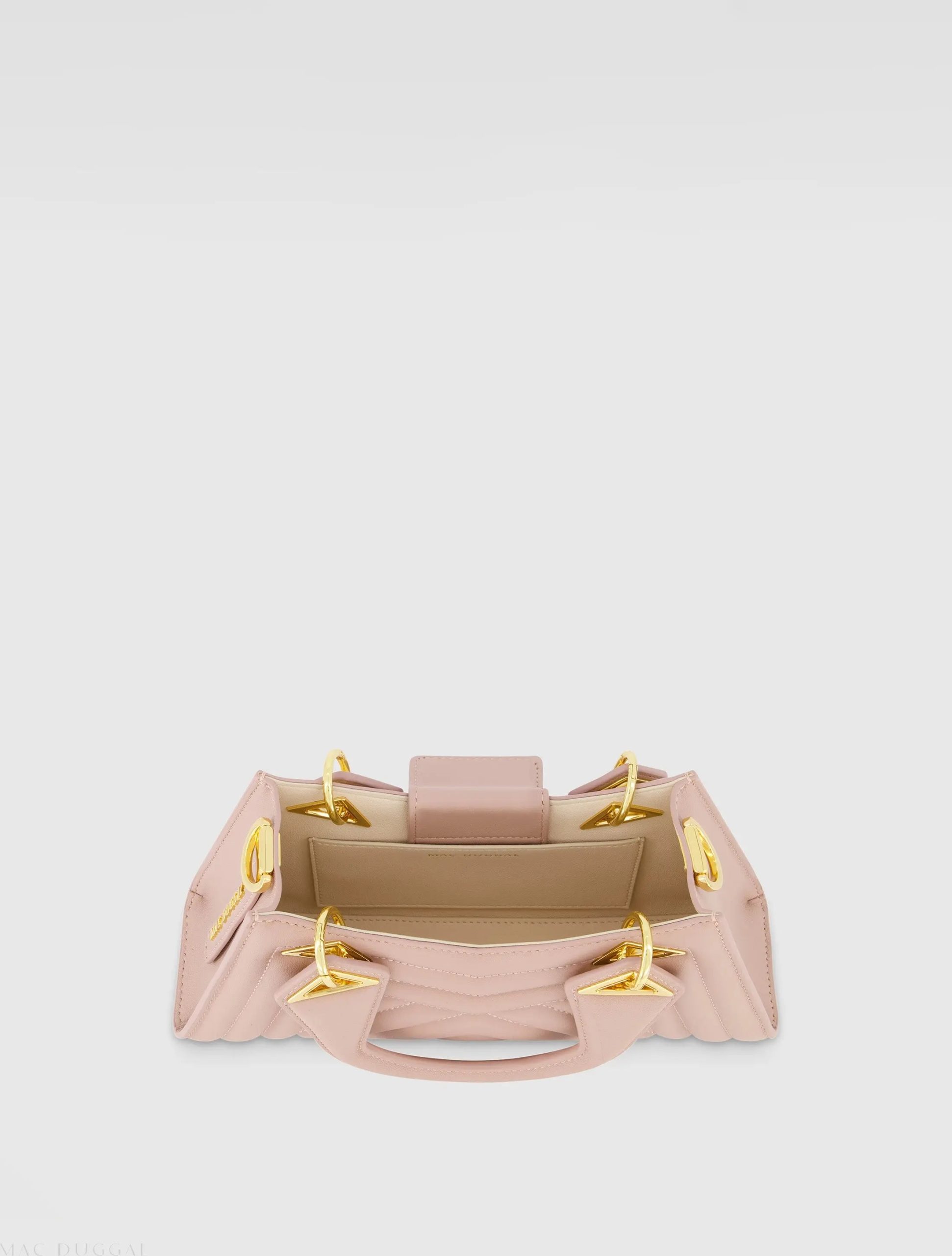 Pink Angular Quilted Napa Leather Handbag - Image 4