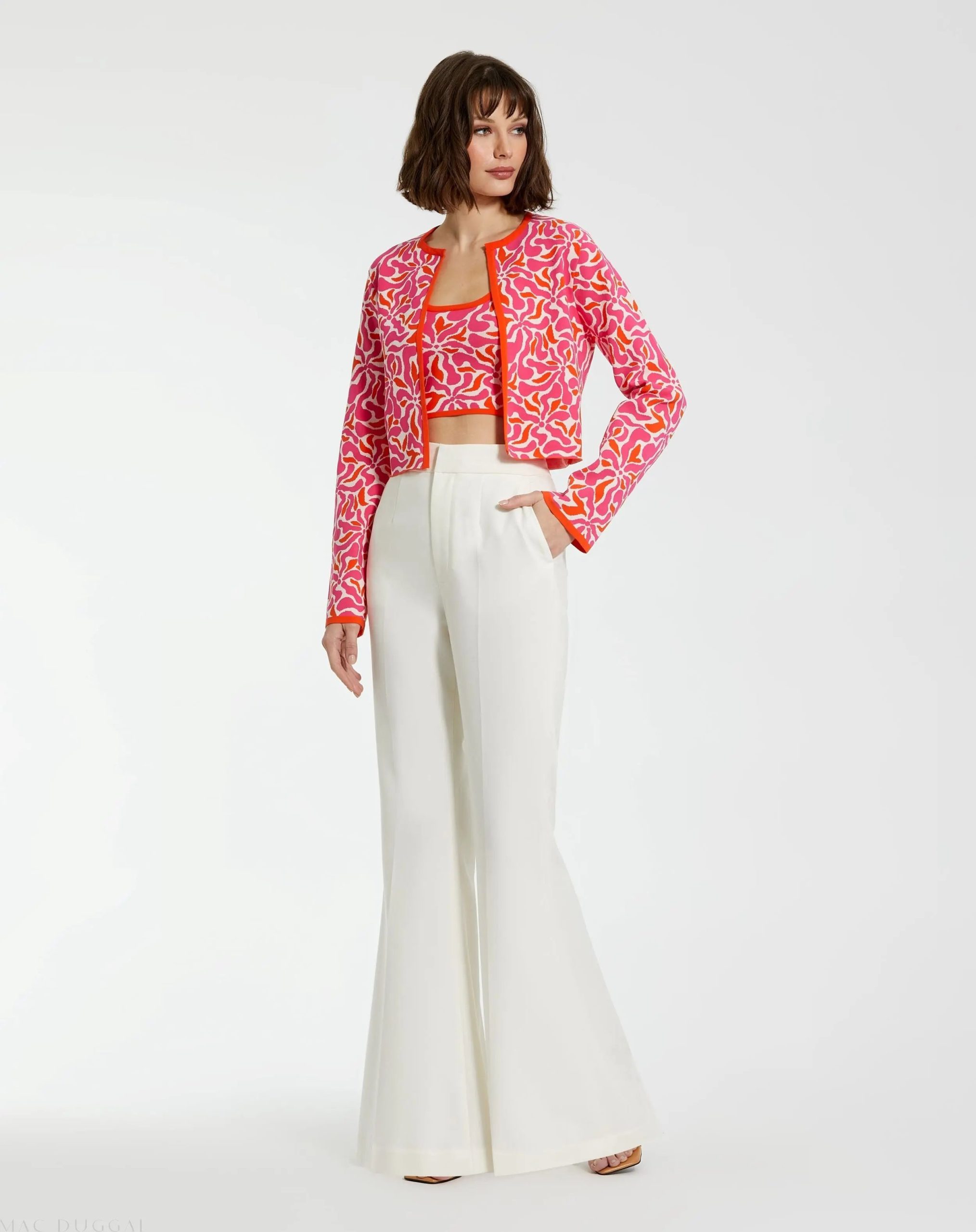 Multicolor Long Sleeve Knit Floral Cardigan - Image 3