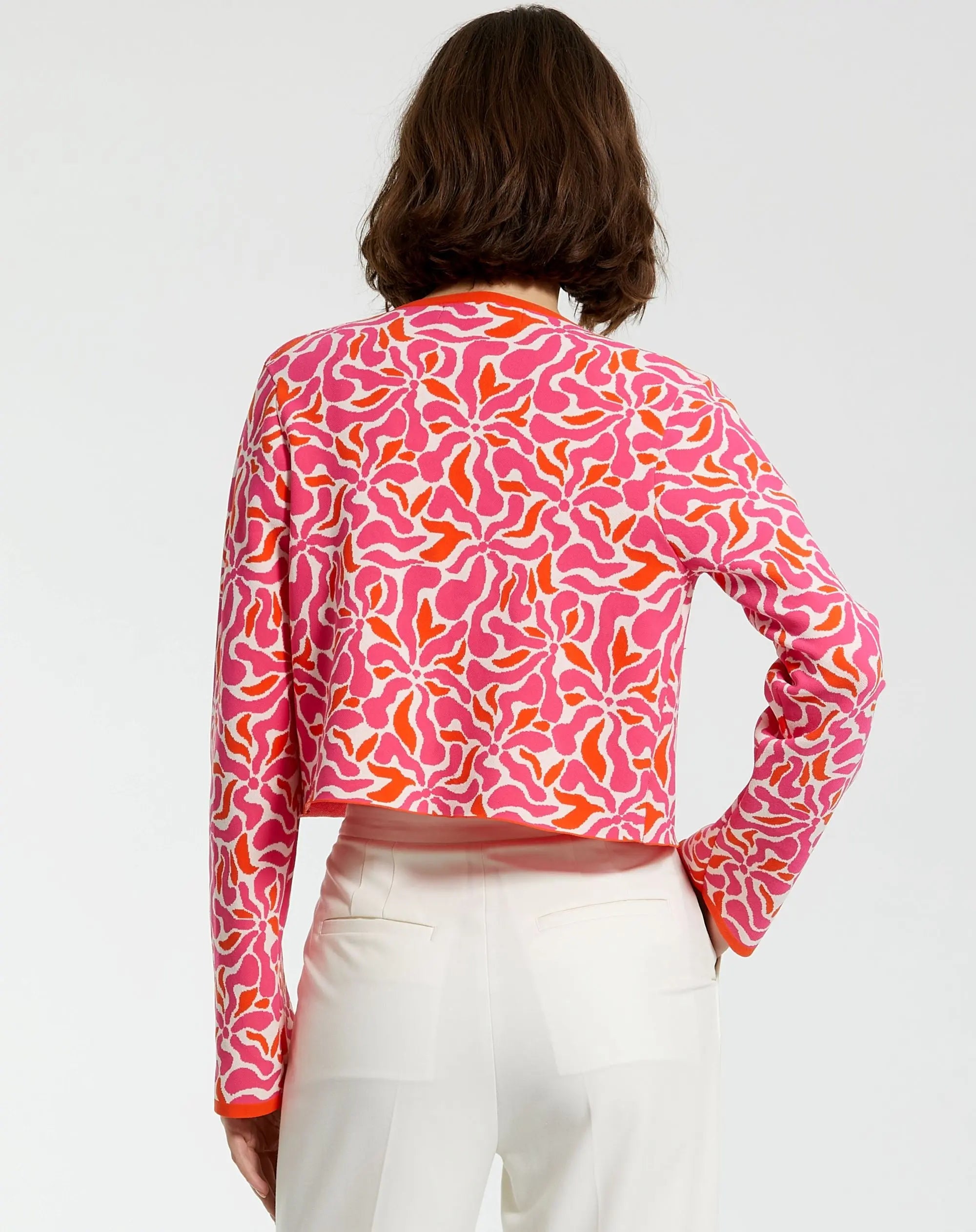Multicolor Long Sleeve Knit Floral Cardigan - Image 4