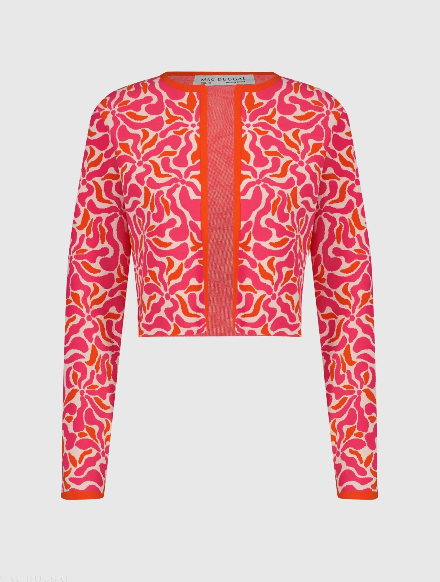 Multicolor Long Sleeve Knit Floral Cardigan - Image 2