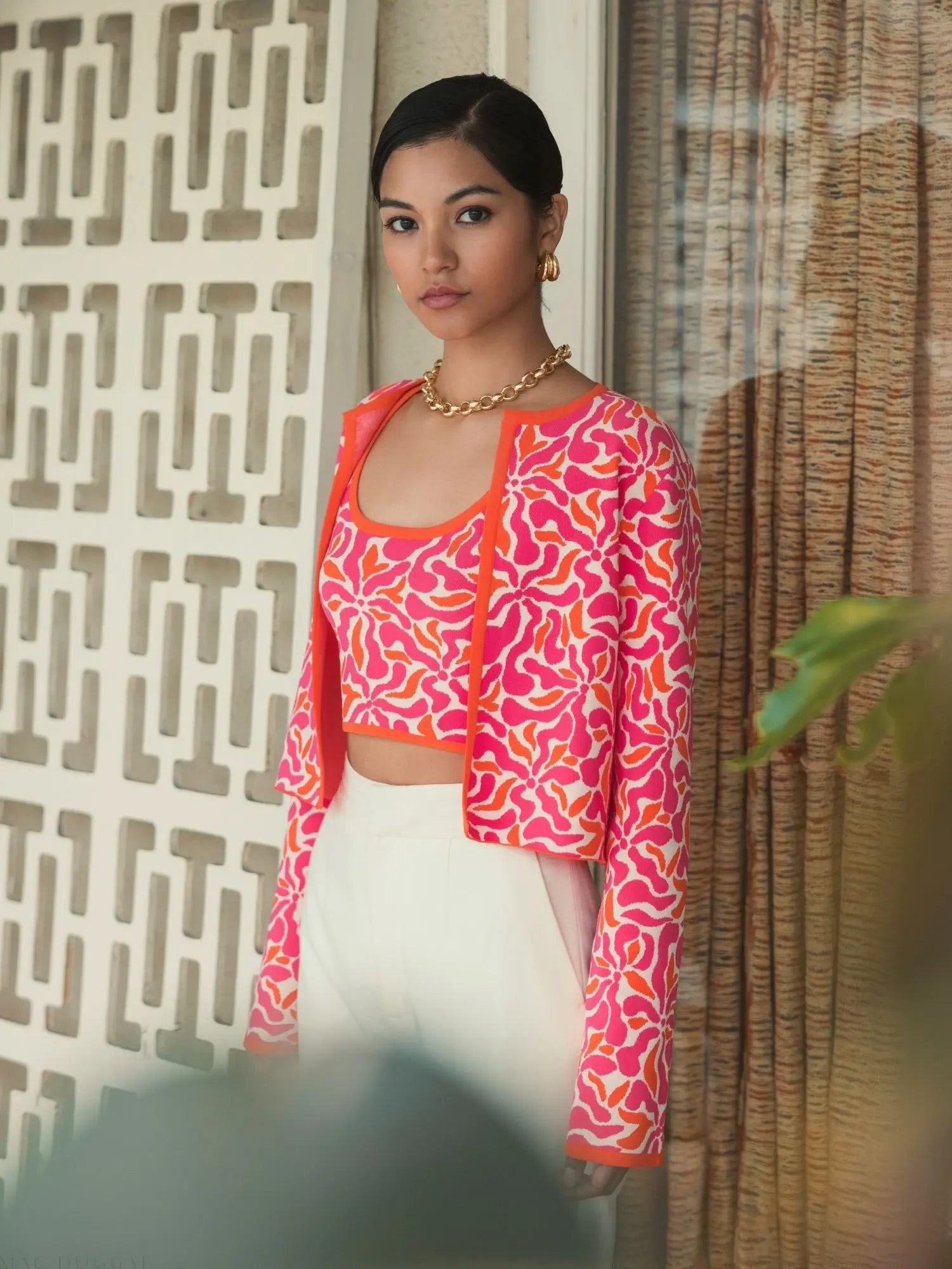Multicolor Long Sleeve Knit Floral Cardigan - Image 5